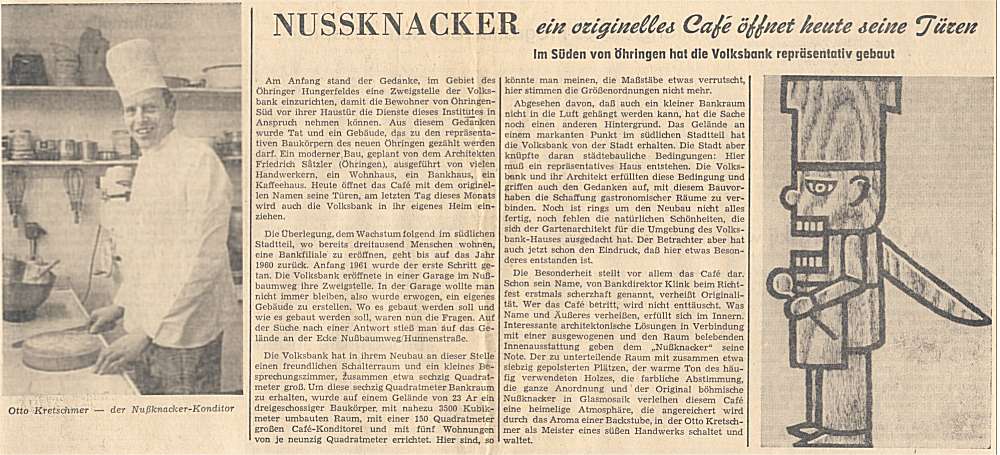 Ein originelles Café öffnet seine Türen, Hohenloher Zeitung 21. März 1964